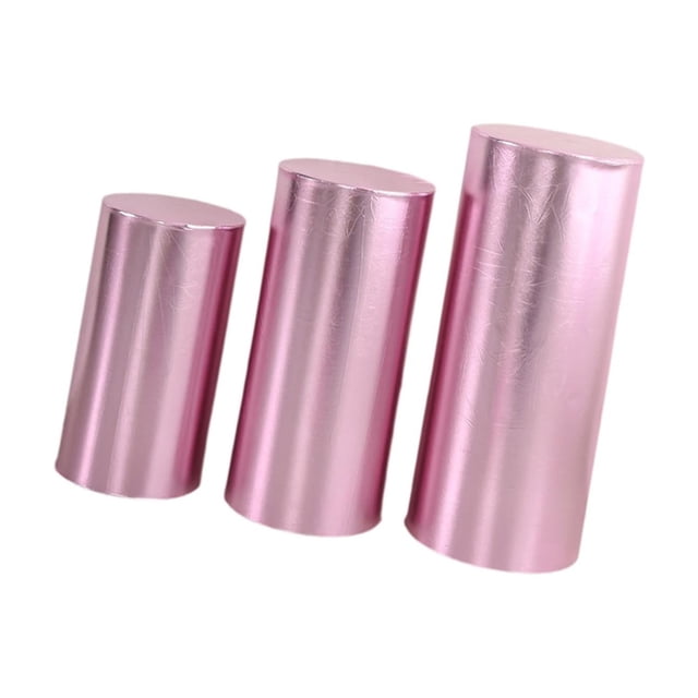 3x Cubiertas de Pedestal Cilíndrico Cubiertas de Soporte de Pedestal Cilíndrico Mantel Cilindro Decorativo Cubiertas de Pedestal de Postre para Aniver rosa