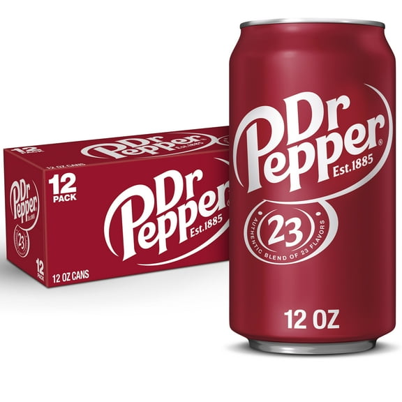 Dr Pepper Soda Pop, 12 fl oz, 12 Pack Cans