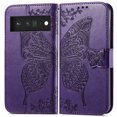 thumbnail image 6 of Allytech Google Pixel 9A Flip Wallet Case, Luxury PU Leather [Butterfly & Flower Embossed] Magnetic Clasp Stand Case Built-in Card Slots & Cash Pocket, Shockproof Wrist Strap Case, Purple, 6 of 6