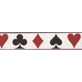 thumbnail image 2 of Red Black White Cards Wallpaper Border Abstract Design, Roll 15' x 5.25'', 2 of 4
