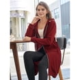 thumbnail image 4 of Sudaderas con Capucha para Mujer, Estilo Oversize, con Cremallera, Ideales para Otoño e Invierno. Chaquetas Largas con Capucha y Bolsillos. Rojo Vino M, 4 of 8