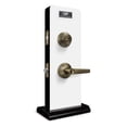 thumbnail image 5 of Antique Brass Entry Lock Set Door Lever Handle and Deadbolt Keyed Alike KW1 Keyway, 5 of 13