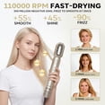 thumbnail image 5 of LAVOMIST 8-in-1 Hot Air Styler & Hair Dryer Brush with Straightener & Curler Attachments, 110,000 RPM Ionic Fast Drying, Dual Voltage for Frizz-Free Styling, Includes Travel Bag, 5 of 9