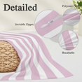 thumbnail image 6 of Pink Stripe King Size Pillow Cover, Pillowcase Protectors with Zipper, Breathable Decorative Throw Pillow Case Cover, Modern Simple Geometric White Striped Pillow Shams for Couch Sofa 20x36Inch, 6 of 8