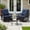 Navy Blue, variant on S-HOME 3-Piece Patio Furniture Set, Wicker Outdoor Bistro Set Swivel Glider Patio Chairs x 2 with Cushions, Side Table x 1, for Backyard Entertainment, Grey