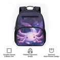 thumbnail image 6 of Uorisanigo Galaxy Axolotl School Backpack for Girls Ages 5-9, Large Capacity Daypack with Adjustable Shoulder, Breathable Elementary Bookbag for Hiking Camping, 6 of 7