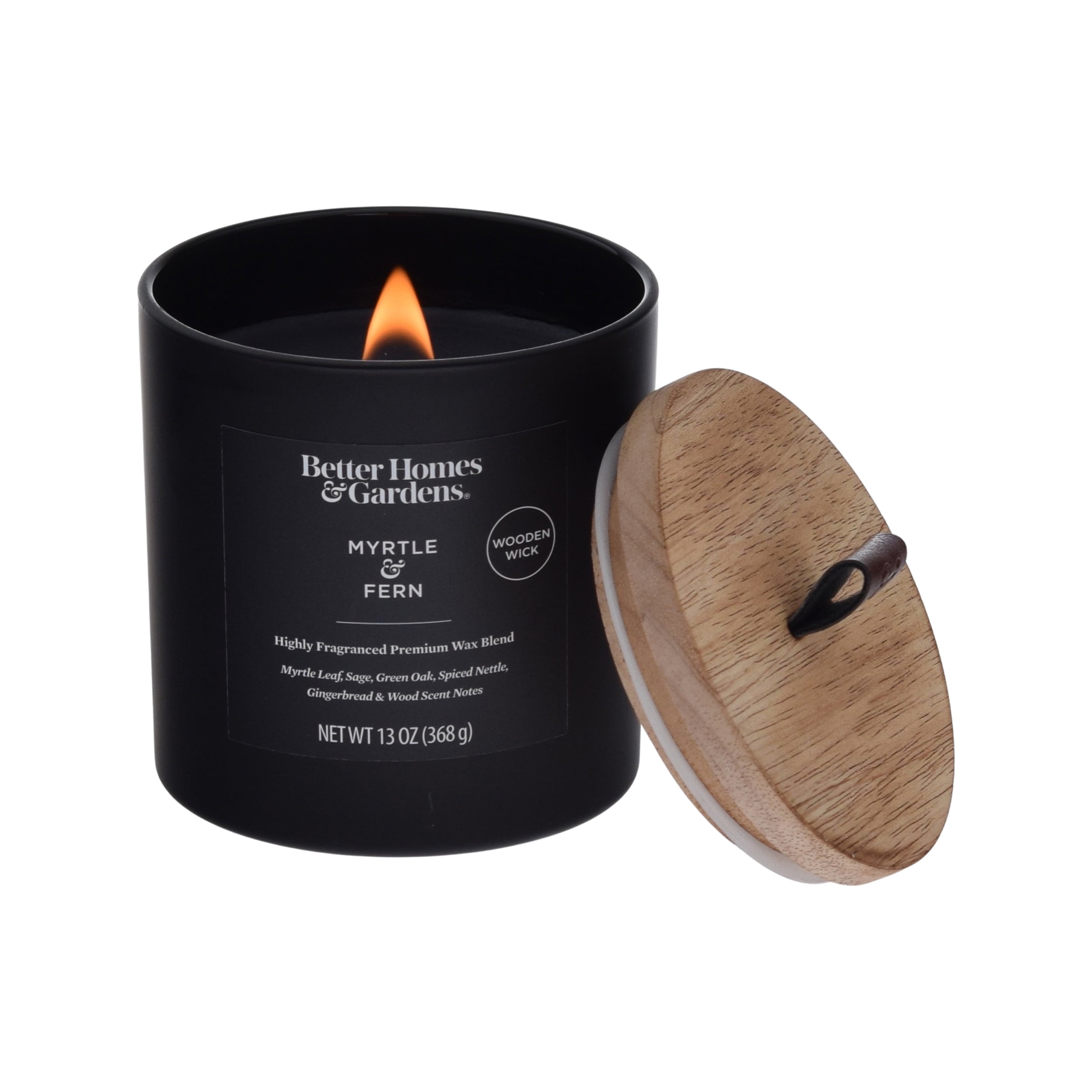 MATTE BLACK GLASS CANDLE WITH WOOD LID - CHOOSE YOUR FAVORITE SCENT -  Cottage Candle Co (TM)