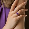 thumbnail image 3 of Everly Women's 2 1/2ct TGW African Amethyst Amethyst Rose Silver Oval 7-Stone Ring, 3 of 10