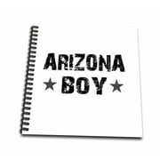 3dRose Arizona Boy - home state pride - USA - United States of America - black and white text and stars - Mini Notepad, 4 by 4-inch