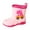 Pink, variant on NOKIO Rainproof Footwear For Children, Girls' Waterproof Ankle Boots, Boys' Waterp-roof Wellies Kids Cartoon Dinosaur Printed Rain Shoes Shoes Outdoor Slip Boots Non Slip Rain PVC Children's Shoes