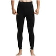 thumbnail image 2 of JXMVOJ Mens Fleece Lined Long Johns Stretchy Winter Thermal Underwear Bottoms Pants Men's Winter Solid Color Plus Velvet Thickened Waist Knee Pads High Waist Slim Warm Pants, 2 of 9