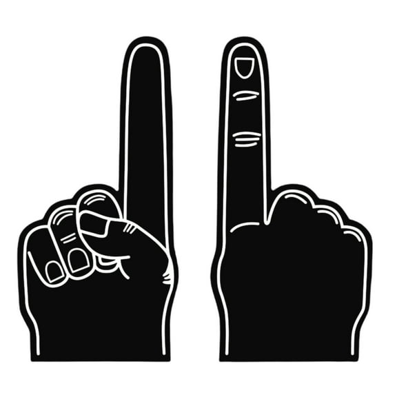 Large Foam Finger Hand - Sports Fan Foam Pointing Finger, Cheerleading Foam Hand for Sports Games & Events ( Black )