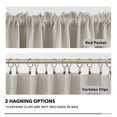 thumbnail image 6 of Deconovo Rod Pocket Room Darkening Curtains Pack of 2, Thermal Insulated Drapes for Bedroom, Light Beige, 52"W x 63"L, 6 of 11