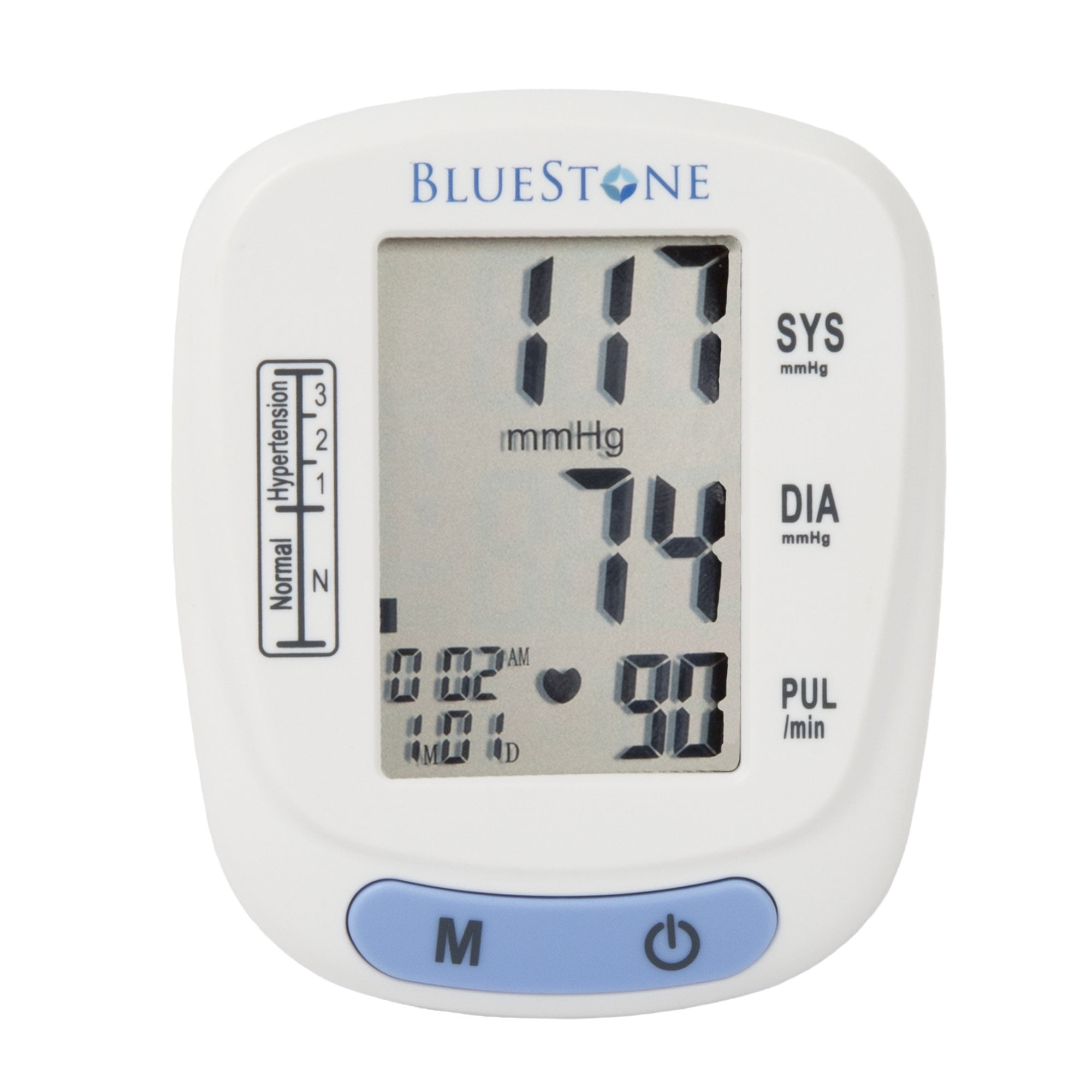 Bluestone Automatic LCD Wrist Blood Pressure Monitor, Adjustable Cuff
