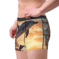thumbnail image 3 of Bingfone Sailing Dancing Dolphin Men's Underwear - Casual Stretch Boxer Briefs-Small, 3 of 7