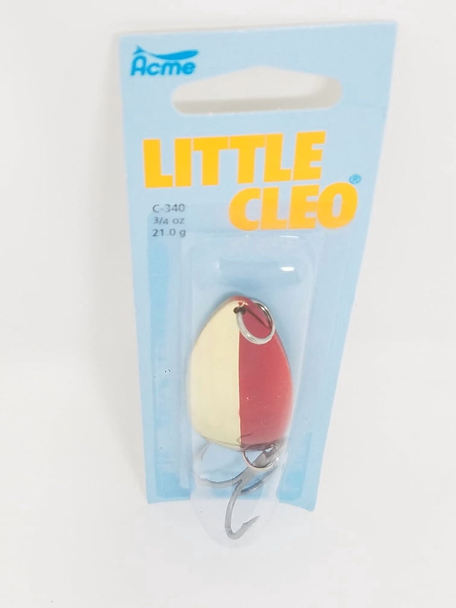 Acme Tackle Little Cleo Fishing Spoon Gold & Neon Red 3/4 oz.