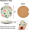 thumbnail image 3 of Colored Tropical Monstera Leaves Car Coasters, Set of 2 Non-Slip Coasters with Finger Grooves for Most car interiors, Unisex Home Decor, 3 of 6