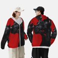 thumbnail image 4 of Vsdgher Black Dog Red Background Print Adult Hoodie Shirts Rash Guard for Men Women,Long Sleeve Sun Protection Fishing Shirts for Athletic Running Swim-X-Large, 4 of 7