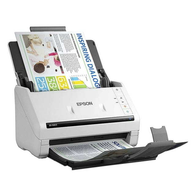 Escáner Dúplex Epson DS-530 II a Color 30 bits Resolución 600 x Blanco ADF B11B261202