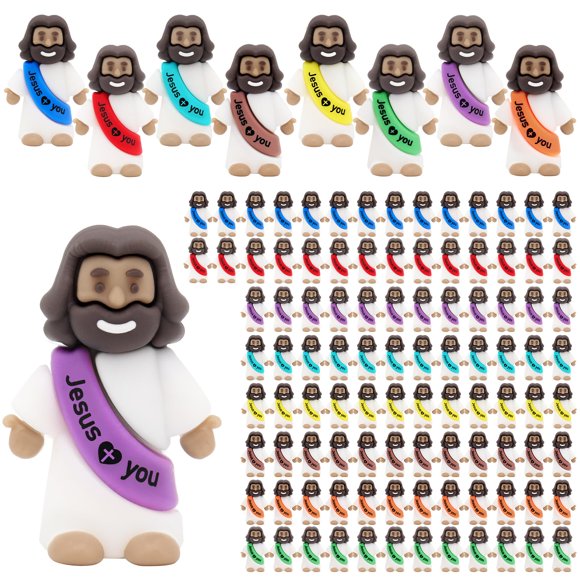 Minifiguras de Jesús YudaNae de goma marrón, 100 unidades, multicolor