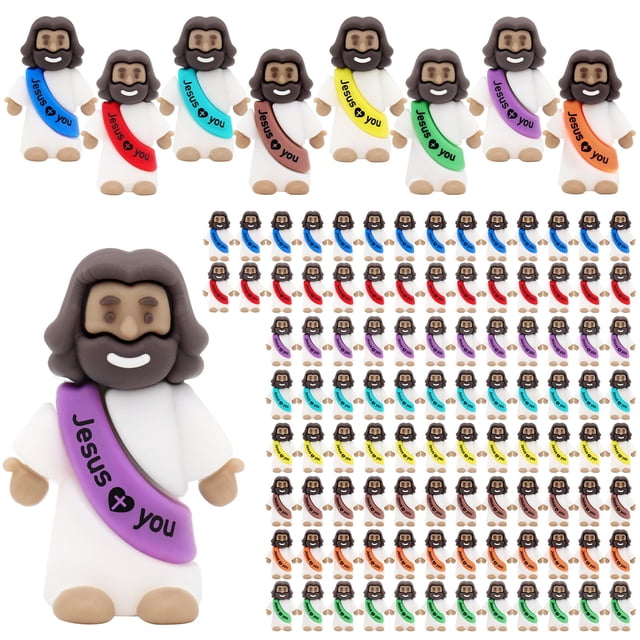 Minifiguras de Jesús YudaNae de goma marrón, 100 unidades, multicolor