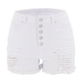 thumbnail image 4 of Womens High Waisted Ripped Jeans Stretch Frayed Raw Hem Denim Shorts Casual Distressed Summer Sexy Hot Shorts, 4 of 9
