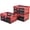 Black+Red, variant on 3-Pack Plastic Collapsible Storage Crates-30L,Foldable Plastic Crates for Storage (Black)