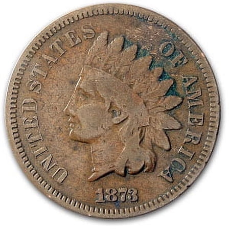 1873 Indian Head Cent Closed 3 VG