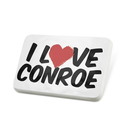 Porcelein Pin I Love Conroe Lapel Badge – NEONBLOND