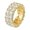 Gold, variant on Unisex Copper Ring with Double Row Zircon Inlaid Design Hip Hop Jewelry Gang Diamonds Circles Statement Ring for Men and Women Fashion Accessories