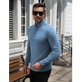 thumbnail image 4 of COOFANDY Men's Quarter Zip Pullover Sweater, Soft Knit Mock Neck Long Sleeve Casual Thermal Pullover, Lightweight Warm Half Zip Sweatshirt for Fall Winter Golf Hiking, 4 of 9