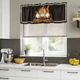 thumbnail image 4 of Halloween Curtain Valances for Windows, Kitchen Valance Window Treatments Panel 2 Pack, Gnomes Horror Pumpkin Bat Black Birds Dots Rod Pocket Short Curtains for Bathroom Bedroom 60 x 18 Inch, 4 of 8