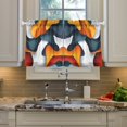 thumbnail image 2 of Yayeee Kitchen Curtains Tier Pair Light Filtering 27"x24" Rod Pocket Short Cafe Window Panel, Abstract Wavy, 2 of 7
