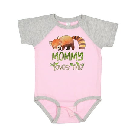 

Inktastic Mommy Loves Me Cute Red Panda Gift Baby Boy or Baby Girl Bodysuit