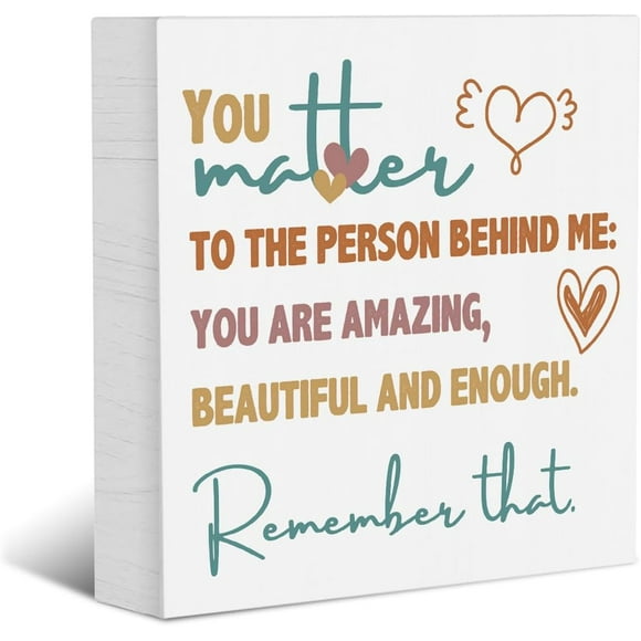 Mental Health Home Office Farmhouse Decor Mental Health Gifts Motivational Desk Decor Accessories Rustic Wooden Box Sign Positive Gift for Medical Workers Therapist Counter Table Shelf Wall Decoration