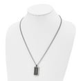 thumbnail image 4 of Stainless Steel Curb Necklace with Pendants Chain Chisel Brushed and Polished Black IP-plated Center CZ Dog Tag on a 22 inch 18.68 mm, 4 of 5