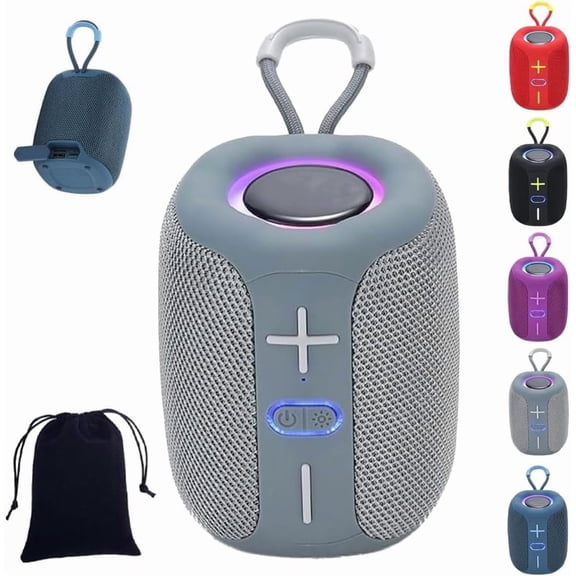 Wireless Speaker, Portable Bluetooth Speaker, Waterproof and Dustproof Bluetooth Speaker, Portable Speakers Bluetooth Wireless, for Home, Outdoors, Travel(Gray)