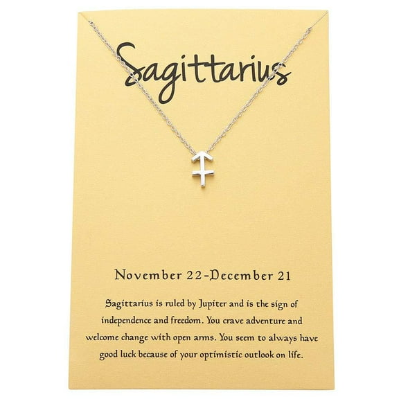 Women Silver Plated Sagittarius Pendant Necklace 18"