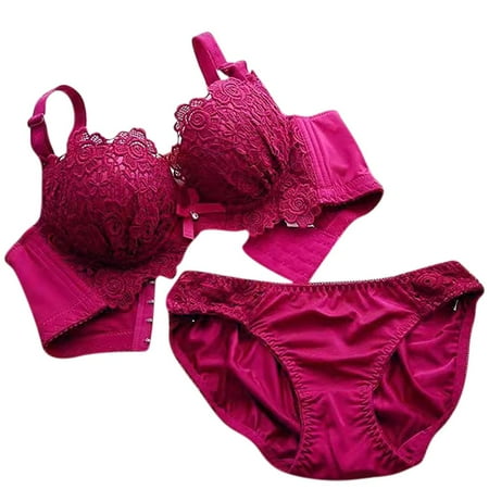 Lovzfmll Women s Bras Lightweight Solid Color Sexy Lace Breathable Bra Sheer Demi Mesh Underwire Bralette Beauty Back Sports No Rims Comfortable Push-Uo Bras Hot Pink 36