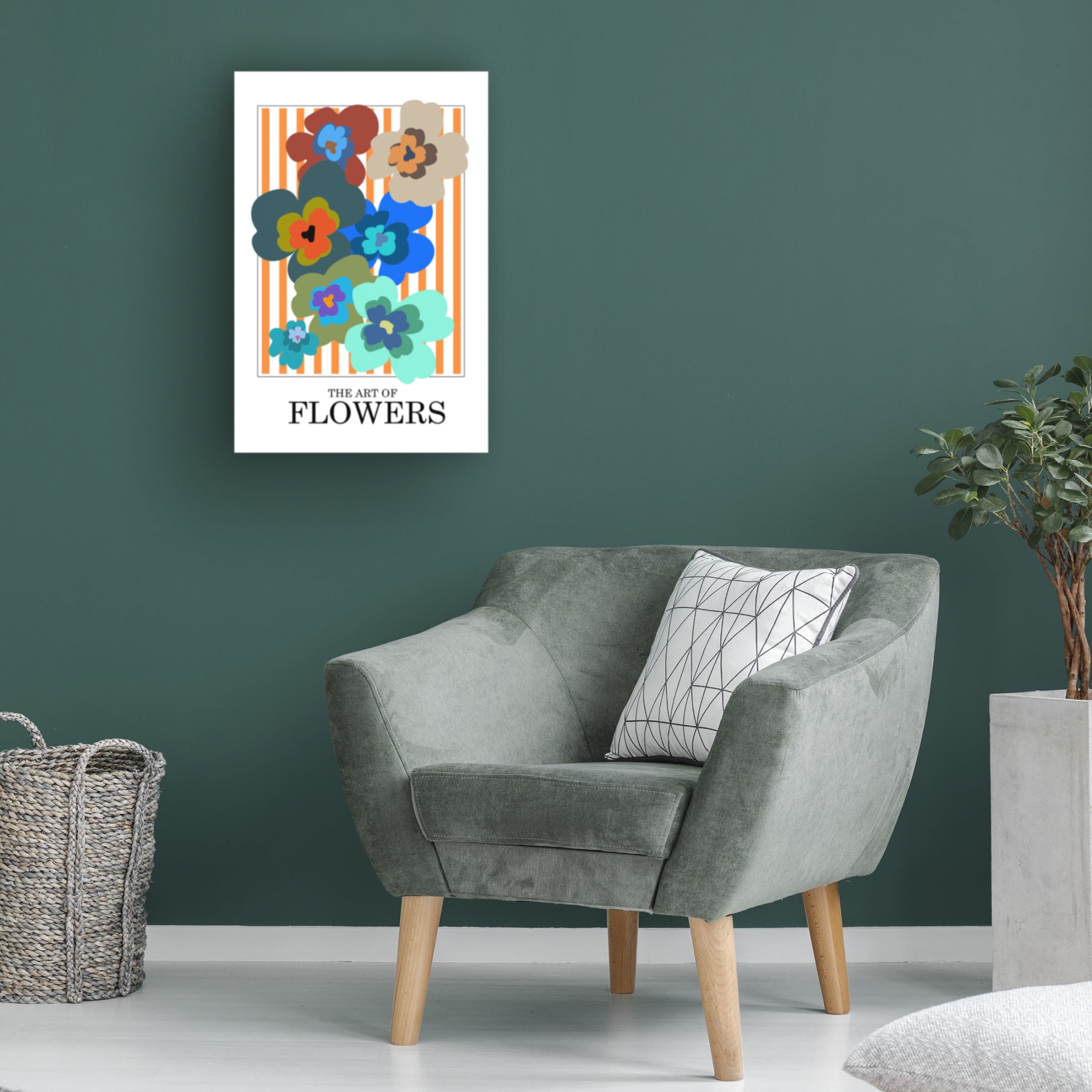 Trademark Fine Art Frances Collett  The Art Of Flowers Orange Stripe Canvas Wall Art