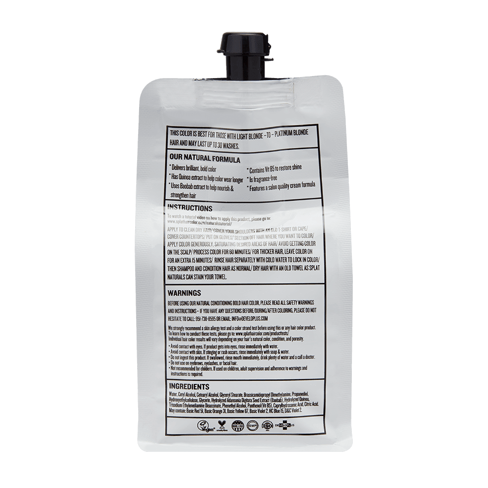Splat Naturals Blue Hair Color, Semi-Permanent Blue Dye, 6 Oz