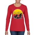 thumbnail image 2 of Wild Bobby Sunset Silhoutte Unicorn and Sasquatch Women Graphic Long Sleeve Tee, 2 of 6