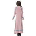 thumbnail image 7 of XAOFW Girl's Dresses Classic Solid Color Long Sleeve Crewneck Dress Evening Party Soft Loose Fit, 7 of 7