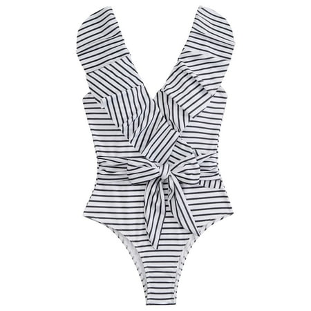 adviicd Swimsuit Cover Up Swimwear For Women Tummy Control Women s One Shoulder High Waisted Bikini Set Two Piece Tie High Leg Swimsuit Brown M