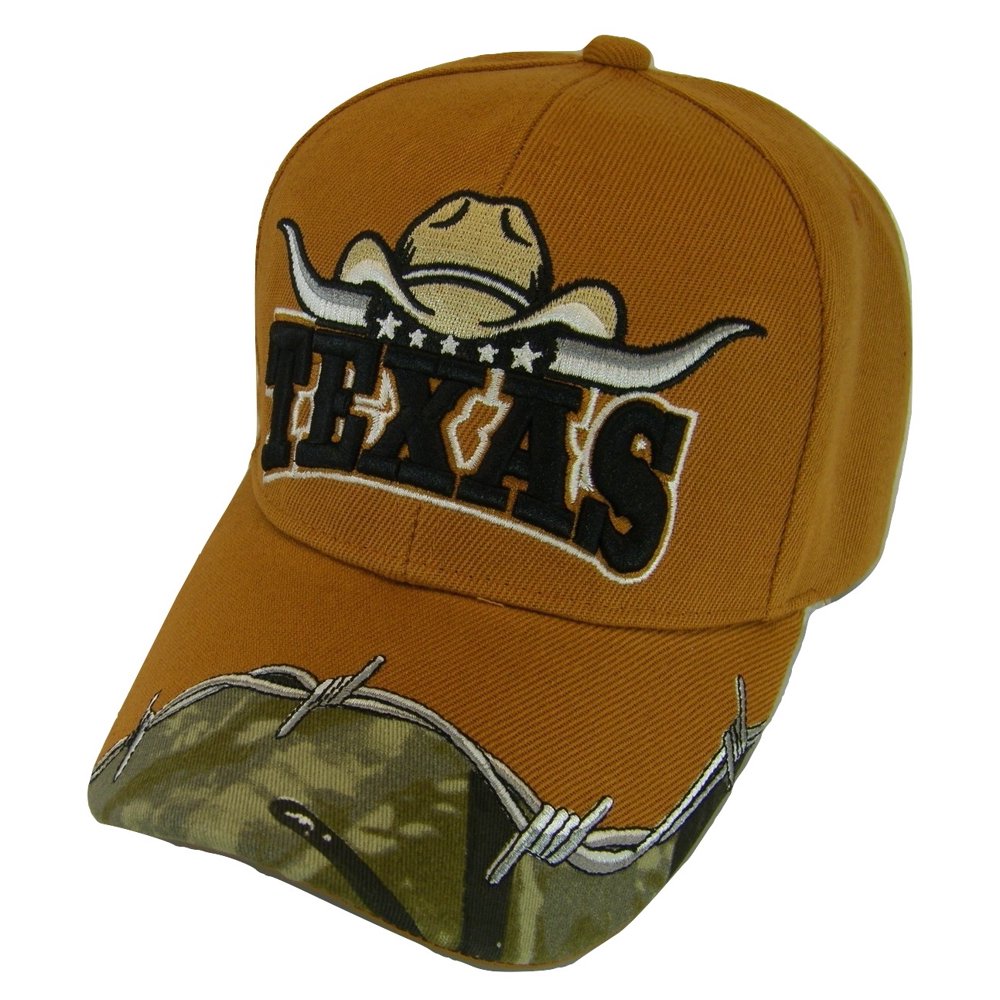 E.Z.Cap Texas Cowboy Hat Horns Barbed Wire Men's Adjustable Baseball