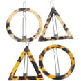 thumbnail image 1 of Round Hair Barrettes 4Pcs Acrylic Geometric Design For Girls Appointment, 1 of 8