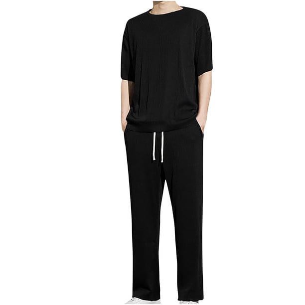 Conjuntos Cortos para Hombres sin Mangas Seco Rápido Y Pantalones Cortos Divididos Dos Piezas, Deportes de Ocio Dos Piezas Pantalones Conjunto