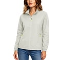 thumbnail image 5 of Cilsoka Women's Softshell Jacket Water Resistant Full Zip Windbreaker Lightweight Plus Size Coat with Stand Collar and Zip Pockets, 5 of 6