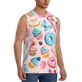 thumbnail image 2 of Uemuo Cupcakes and Donuts Pattern Men's Sleeveless T-Shirt,Muscle Athletic Tank Top, Moisture-wicking Quick-dry Breathable Classic Tee Top for Gym Run Outdoor Sports-Large, 2 of 8