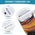 thumbnail image 3 of Yayeee 40oz Stainless Steel Tumbler with Straw and Handle Double-Wall Insulated Travel Water Bottle, Black Skeleton, 3 of 8